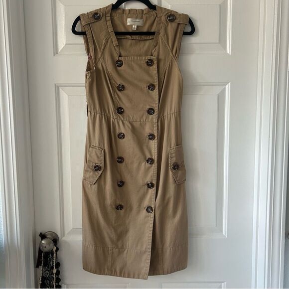 Anthropologie Moulinette Soeurs Button Down Double Breasted Trench Dress - Picture 5 of 12